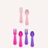 Lunch MontiiCo Lunch Box Utensils | Lunch Punch Lunch Box Fork And Spoon Set - Pink