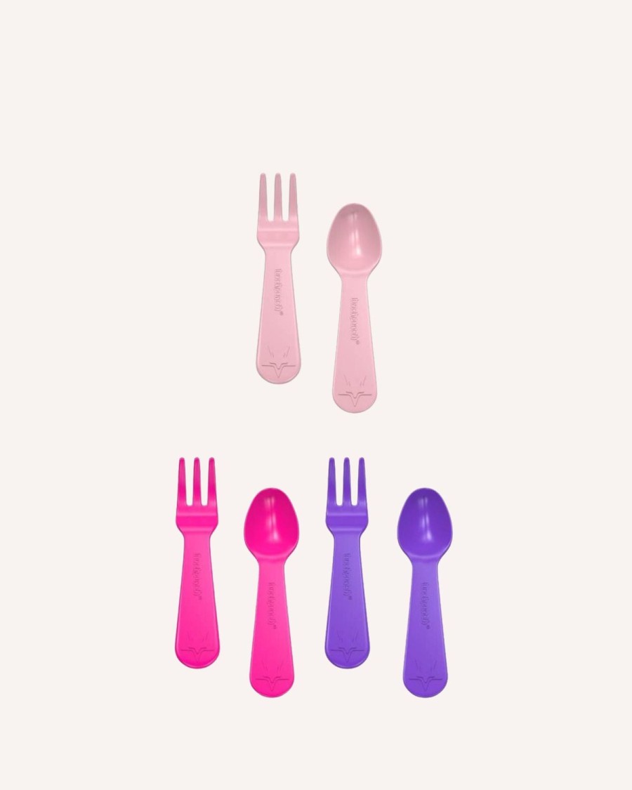 Lunch MontiiCo Lunch Box Utensils | Lunch Punch Lunch Box Fork And Spoon Set - Pink