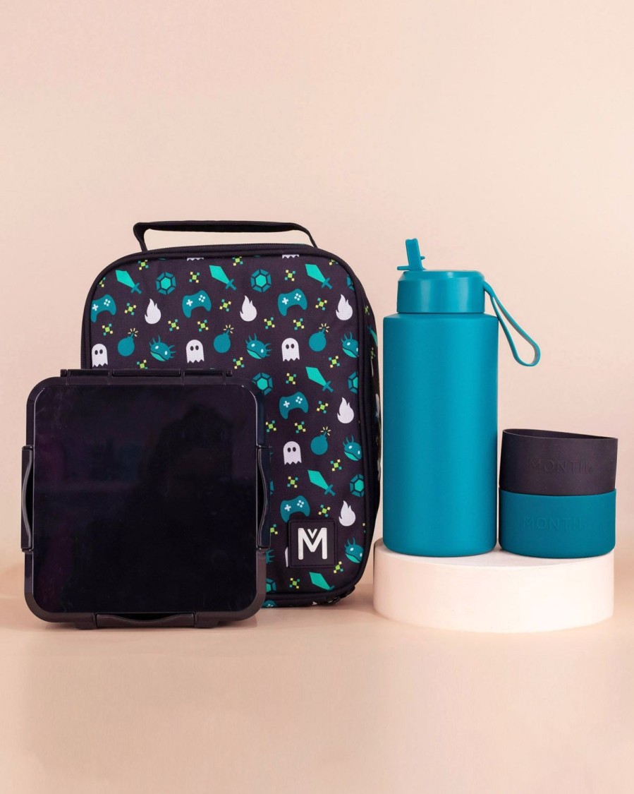 Bundles MontiiCo | Montiico Large Lunch Bag, Bento Plus And Bottle Set - Game On