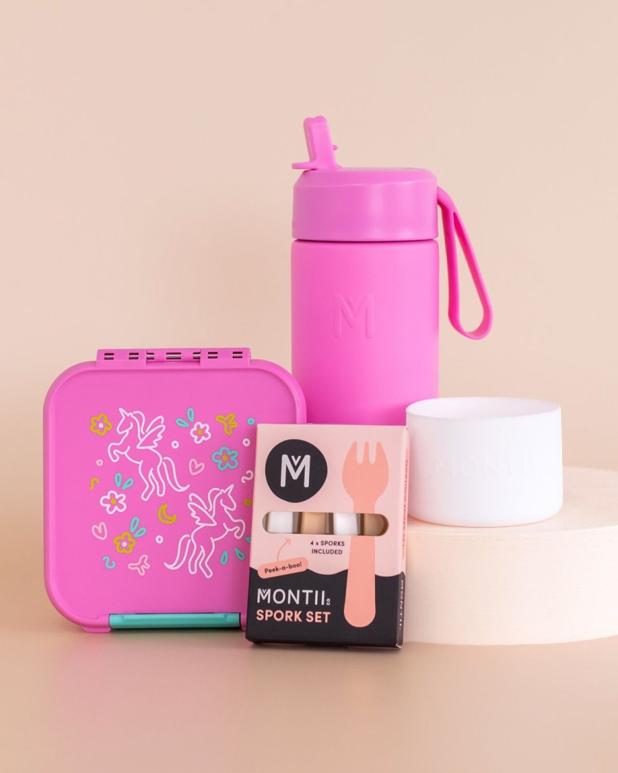 Bundles MontiiCo | Montiico Sip & Snack Matching Set - Unicorn Magic