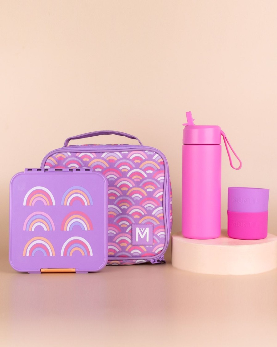 Bundles MontiiCo | Montiico Medium Lunch Bag, Box And Bottle Set - Rainbow Roller