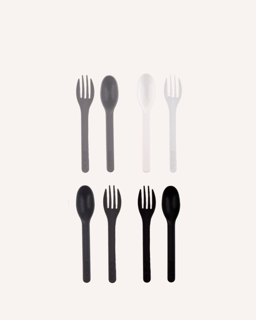 Lunch MontiiCo Food Jars | Montiico Out & About Cutlery Set - Monochrome