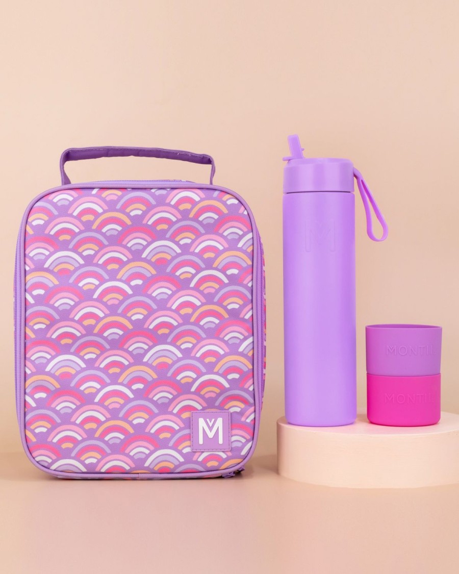 Bundles MontiiCo | Montiico Large Lunch Bag And Bottle Set - Rainbow Roller