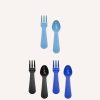 Lunch MontiiCo Lunch Box Utensils | Lunch Punch Lunch Box Fork And Spoon Set - Blue