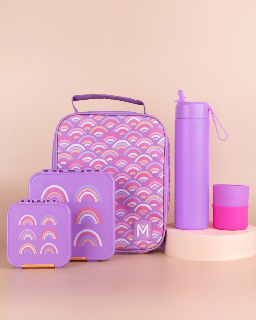 Bundles MontiiCo | Montiico Large Lunch Bag, Box And Bottle Set - Rainbow Roller