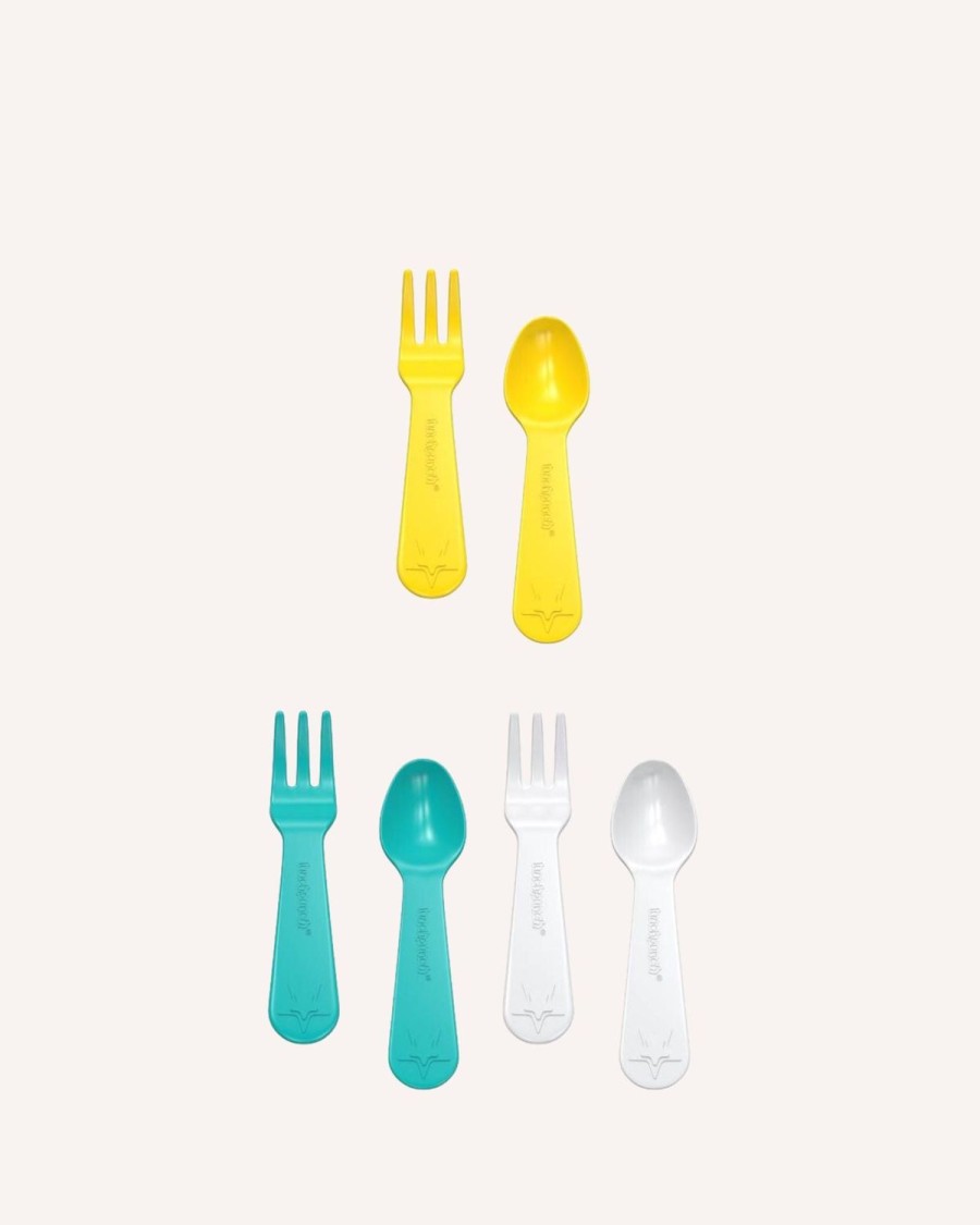 Lunch MontiiCo Lunch Box Utensils | Lunch Punch Lunch Box Fork And Spoon Set - Yellow