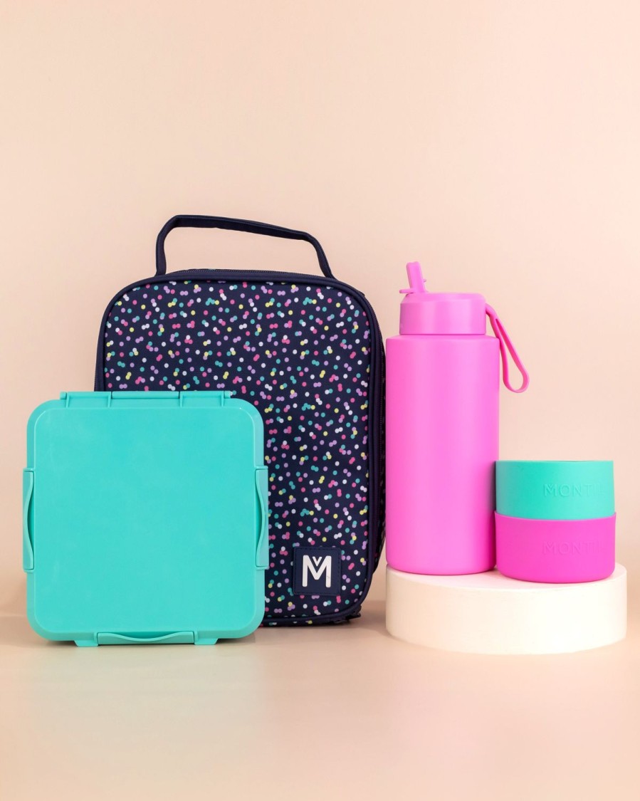 Bundles MontiiCo | Montiico Large Lunch Bag, Bento Plus And Bottle Set - Confetti