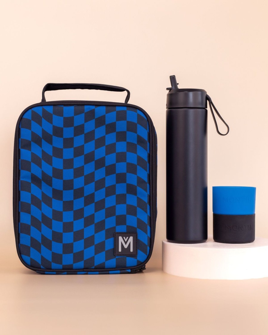 Bundles MontiiCo | Montiico Large Lunch Bag And Bottle Set - Retro Check