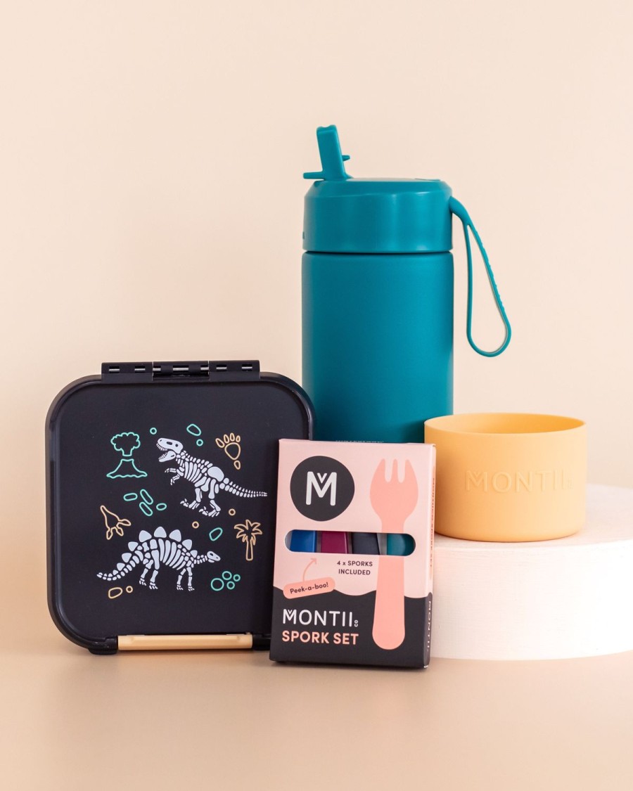 Bundles MontiiCo | Montiico Sip & Snack Matching Set - Dinosaur Land